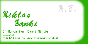 miklos banki business card